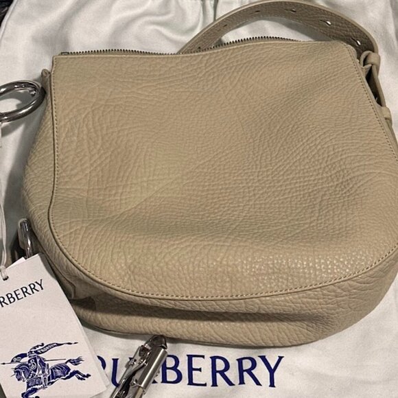 Burberry Equestrian Knight Leather Sling Bag Hunter and CANVAS DUST BAG NWT - Picture 6 of 14